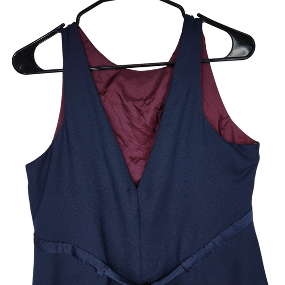 Vtg After Six Gown Womens 10 Maxi Dress Navy Blue A Line Prom Wedding Formal USA - Picture 10 of 12